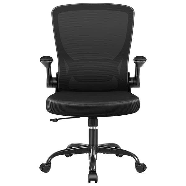 COOLHUT Office Chair, Ergonomic Office Chair with 8-year time warranty, Comfort Home Office Task Chair, Lumbar Support Computer Chair with Flip-up Arms and Adjustable Height, 350LBS