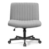 COOLHUT Office Chair Armless Criss Cross Legged Chair with Wheels, Linen Fabric Comfy Home Office Desk Chairs, Wide Seat Vanity Task Computer Chair
