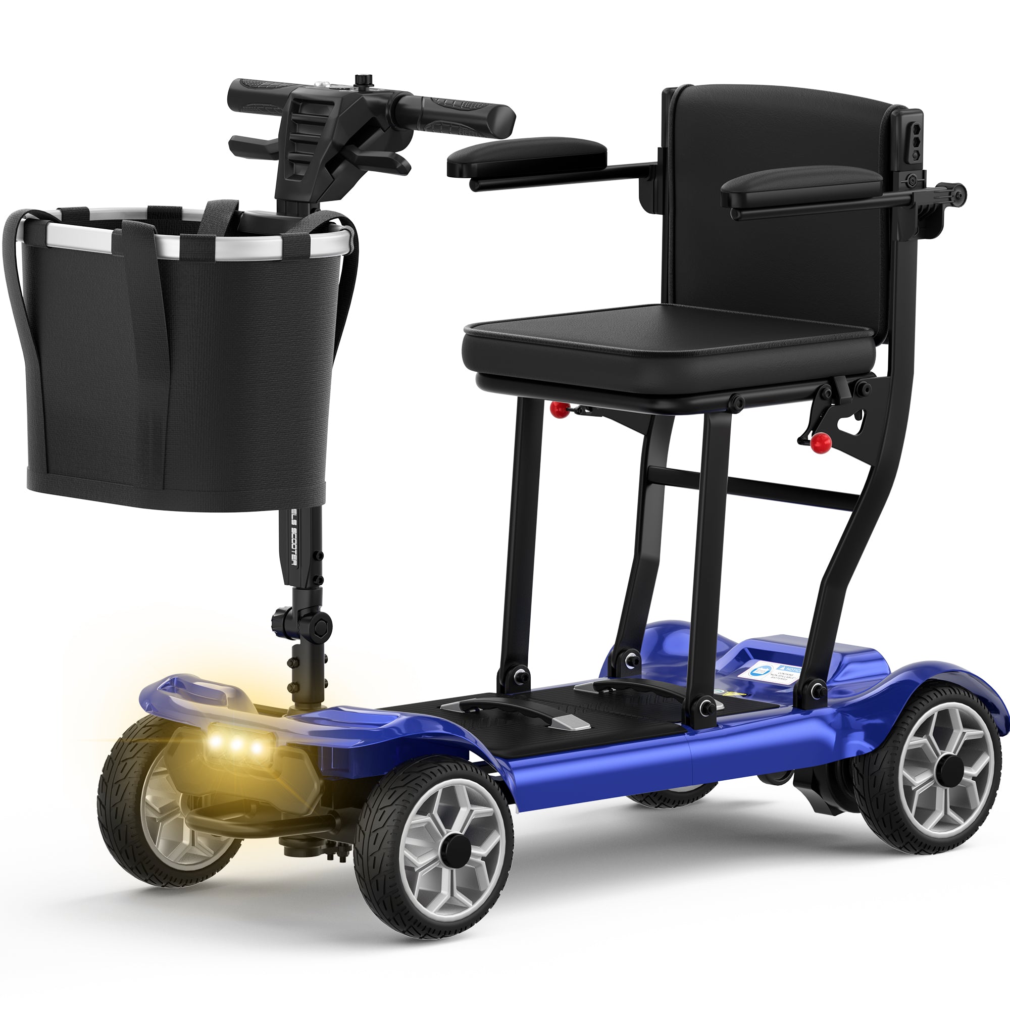 COOLHUT Ultra Lightweight 4 Wheel Mobility Scooter for Seniors (only 50lbs), 25+ Miles Travel Dual Battery Mobility Scooters, Aluminum Electric Folding Wheelchair Device