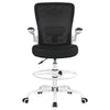 COOLHUT Drafting Chair Tall Office Chair with Flip-up Armrests Executive Ergonomic Computer Standing Desk Chair with Lumbar Support and Adjustable Footrest Ring