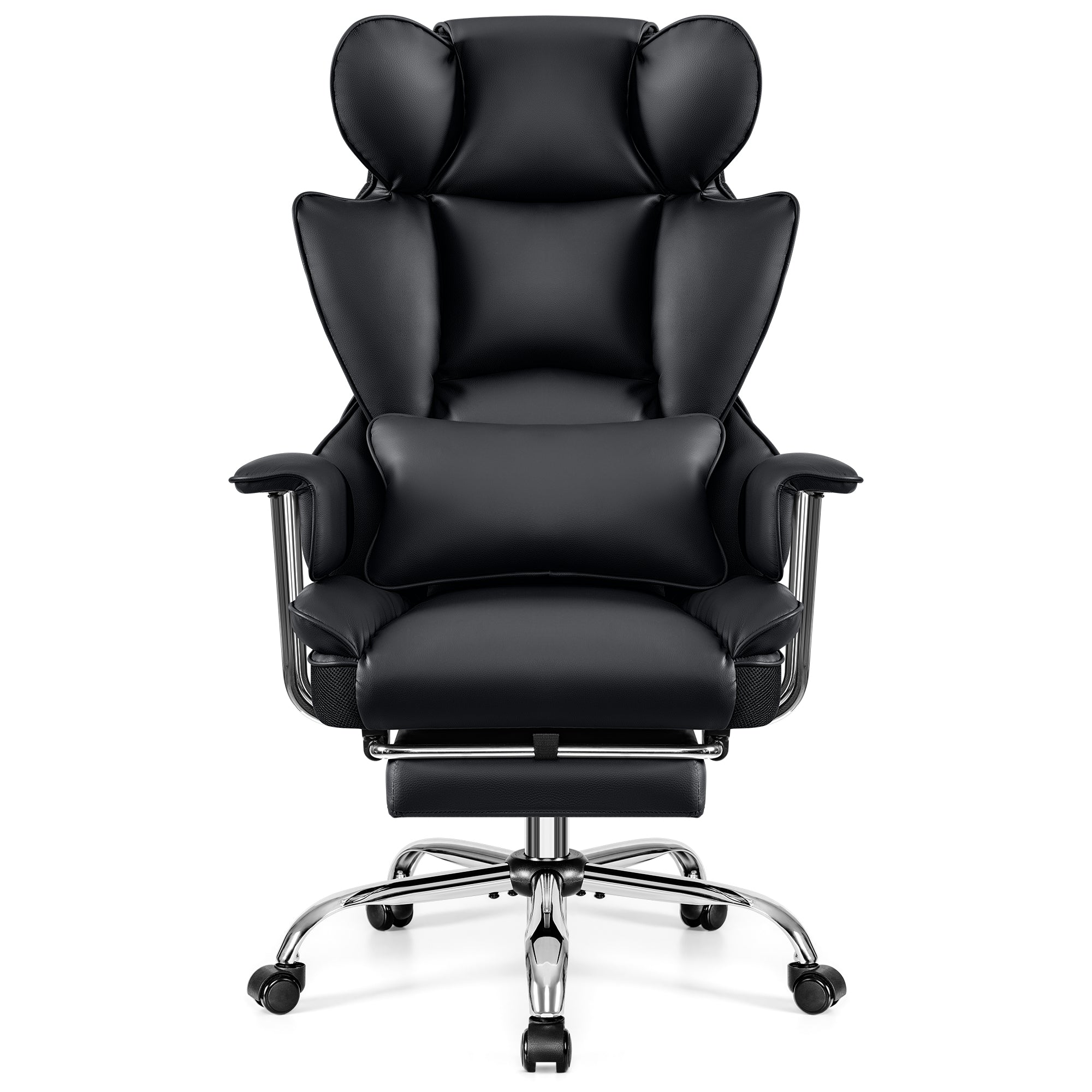COOLHUT Ergonomic Desk Chair Breathable PU Leather Chair with Adjustable High Back Lumbar Support Flip-up Armrests