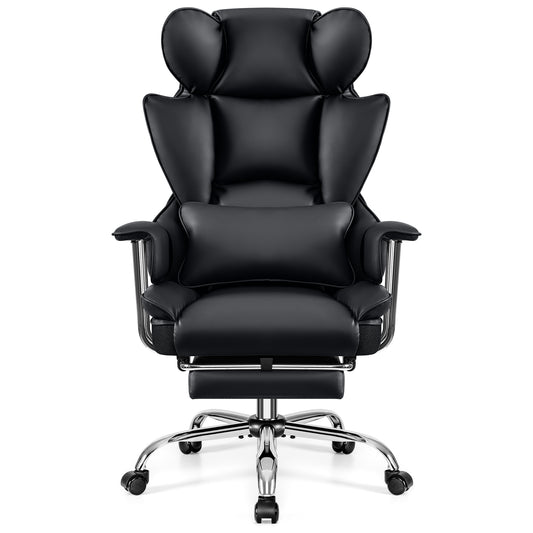 COOLHUT Ergonomic Desk Chair Breathable PU Leather Chair with Adjustable High Back Lumbar Support Flip-up Armrests