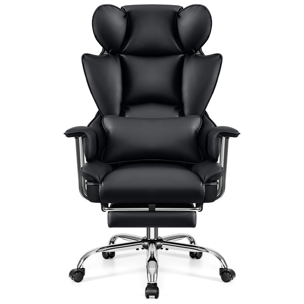 COOLHUT Ergonomic Desk Chair Breathable PU Leather Chair with Adjustable High Back Lumbar Support Flip-up Armrests