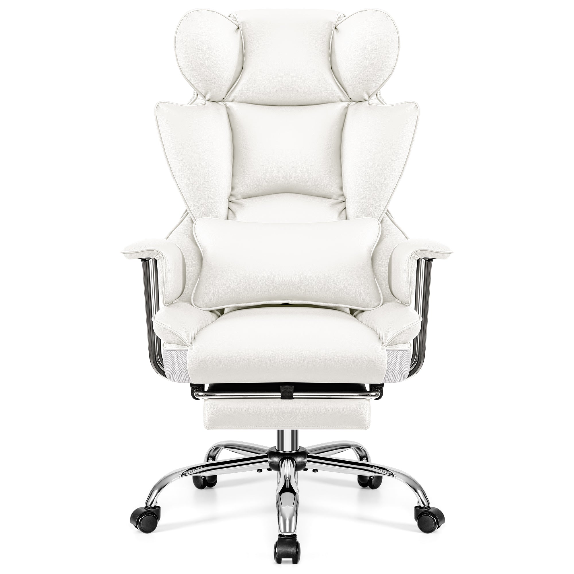COOLHUT Ergonomic Desk Chair Breathable PU Leather Chair with Adjustable High Back Lumbar Support Flip-up Armrests