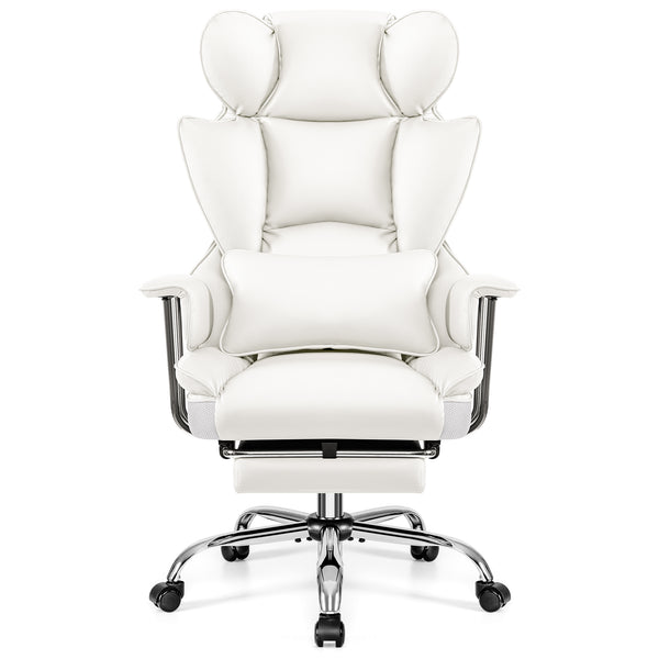 COOLHUT Ergonomic Desk Chair Breathable PU Leather Chair with Adjustable High Back Lumbar Support Flip-up Armrests