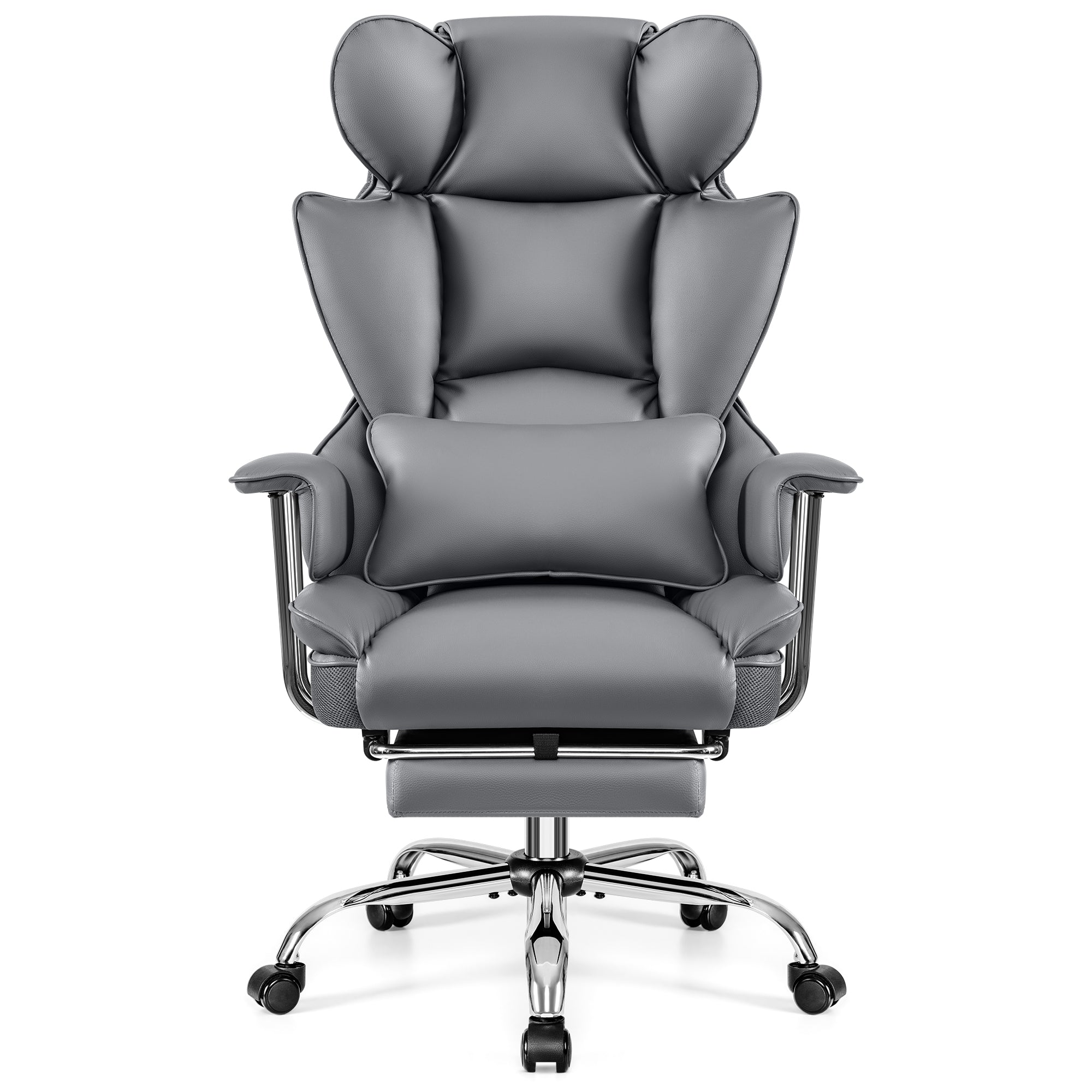 COOLHUT Ergonomic Desk Chair Breathable PU Leather Chair with Adjustable High Back Lumbar Support Flip-up Armrests