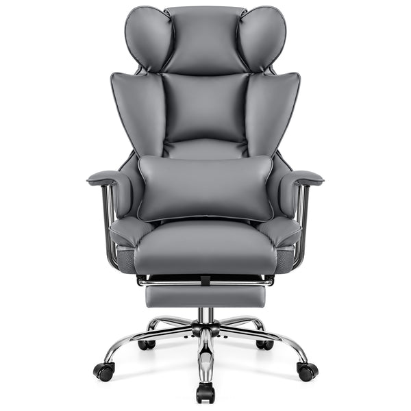 COOLHUT Ergonomic Desk Chair Breathable PU Leather Chair with Adjustable High Back Lumbar Support Flip-up Armrests