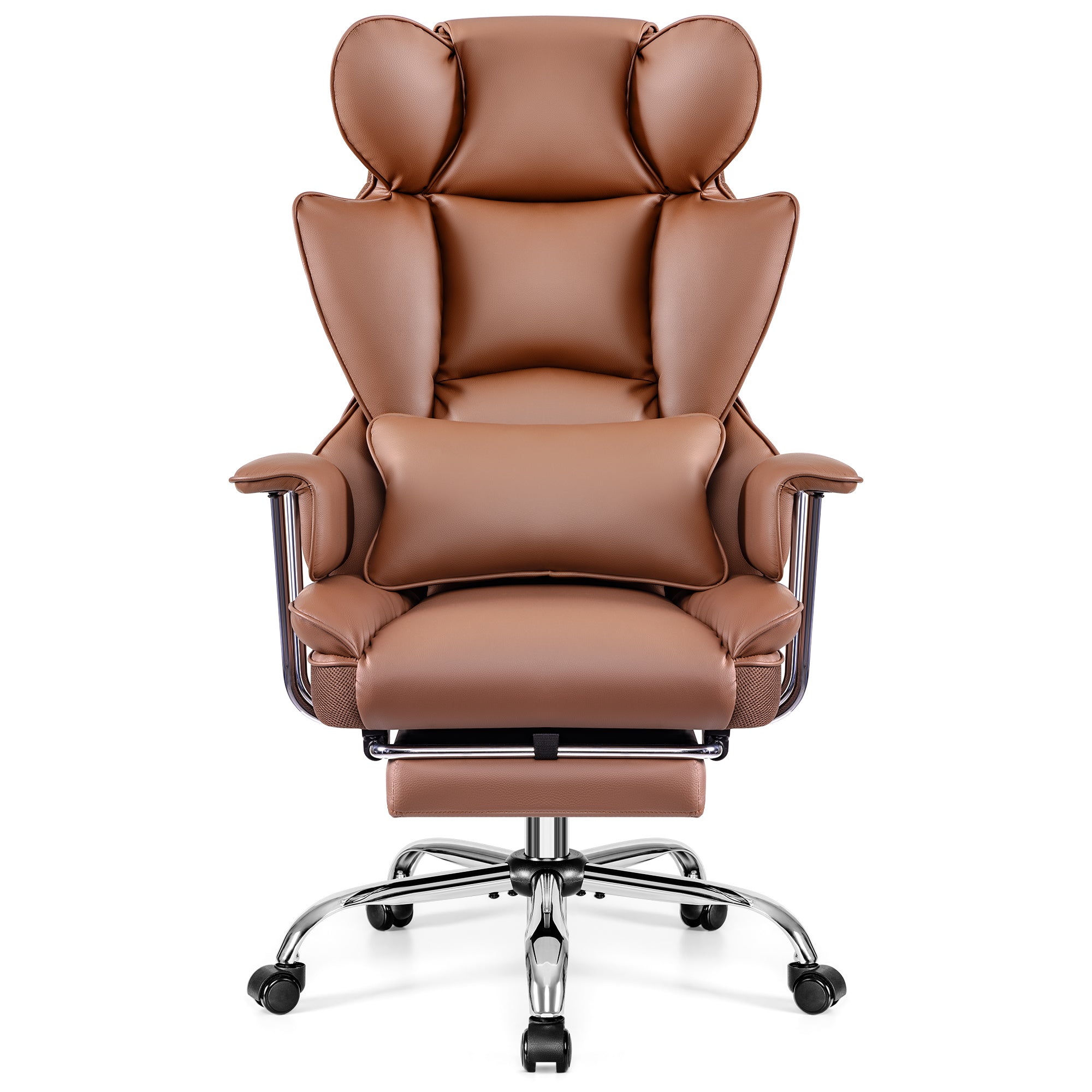 COOLHUT Ergonomic Desk Chair Breathable PU Leather Chair with Adjustable High Back Lumbar Support Flip-up Armrests