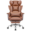 COOLHUT Ergonomic Desk Chair Breathable PU Leather Chair with Adjustable High Back Lumbar Support Flip-up Armrests