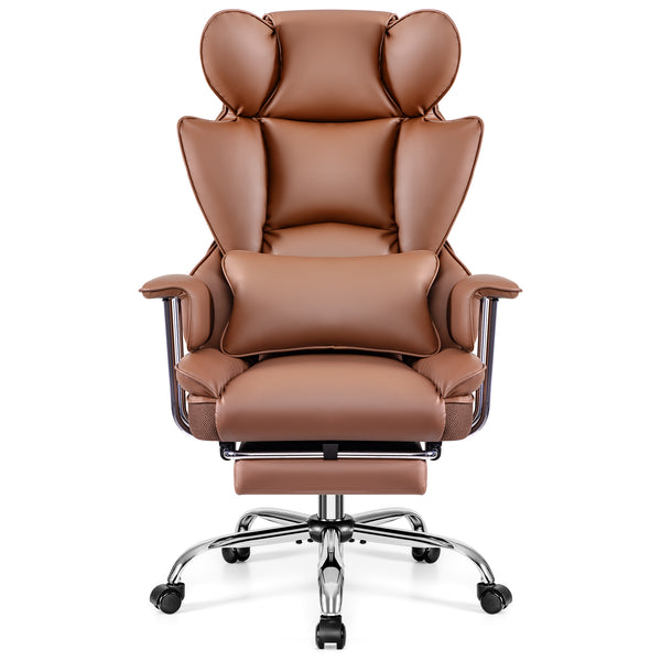 COOLHUT Ergonomic Desk Chair Breathable PU Leather Chair with Adjustable High Back Lumbar Support Flip-up Armrests