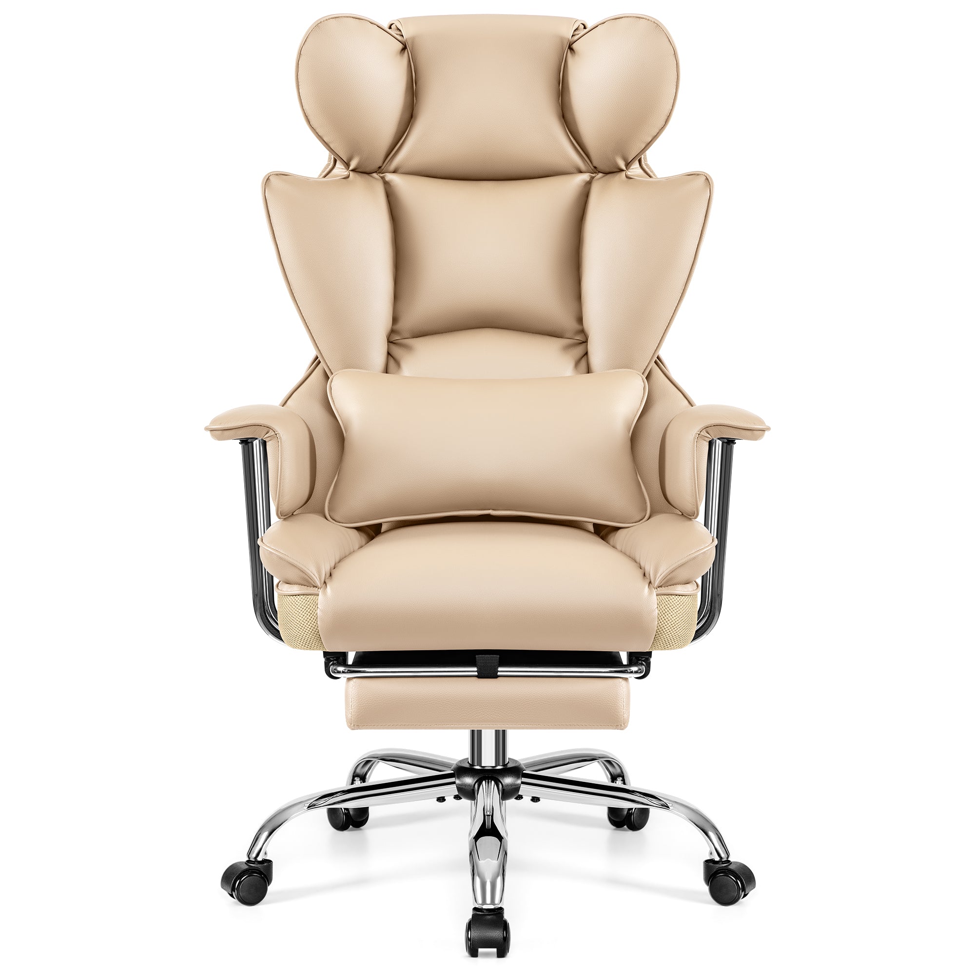 COOLHUT Ergonomic Desk Chair Breathable PU Leather Chair with Adjustable High Back Lumbar Support Flip-up Armrests