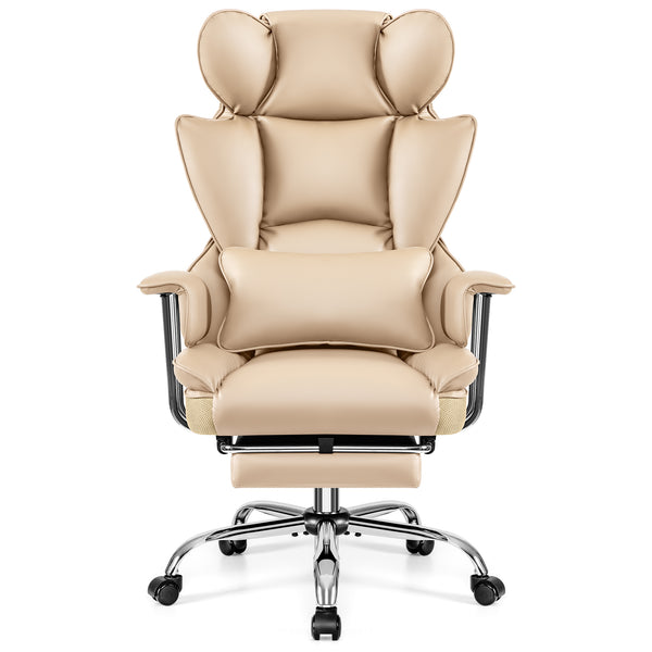 COOLHUT Ergonomic Desk Chair Breathable PU Leather Chair with Adjustable High Back Lumbar Support Flip-up Armrests