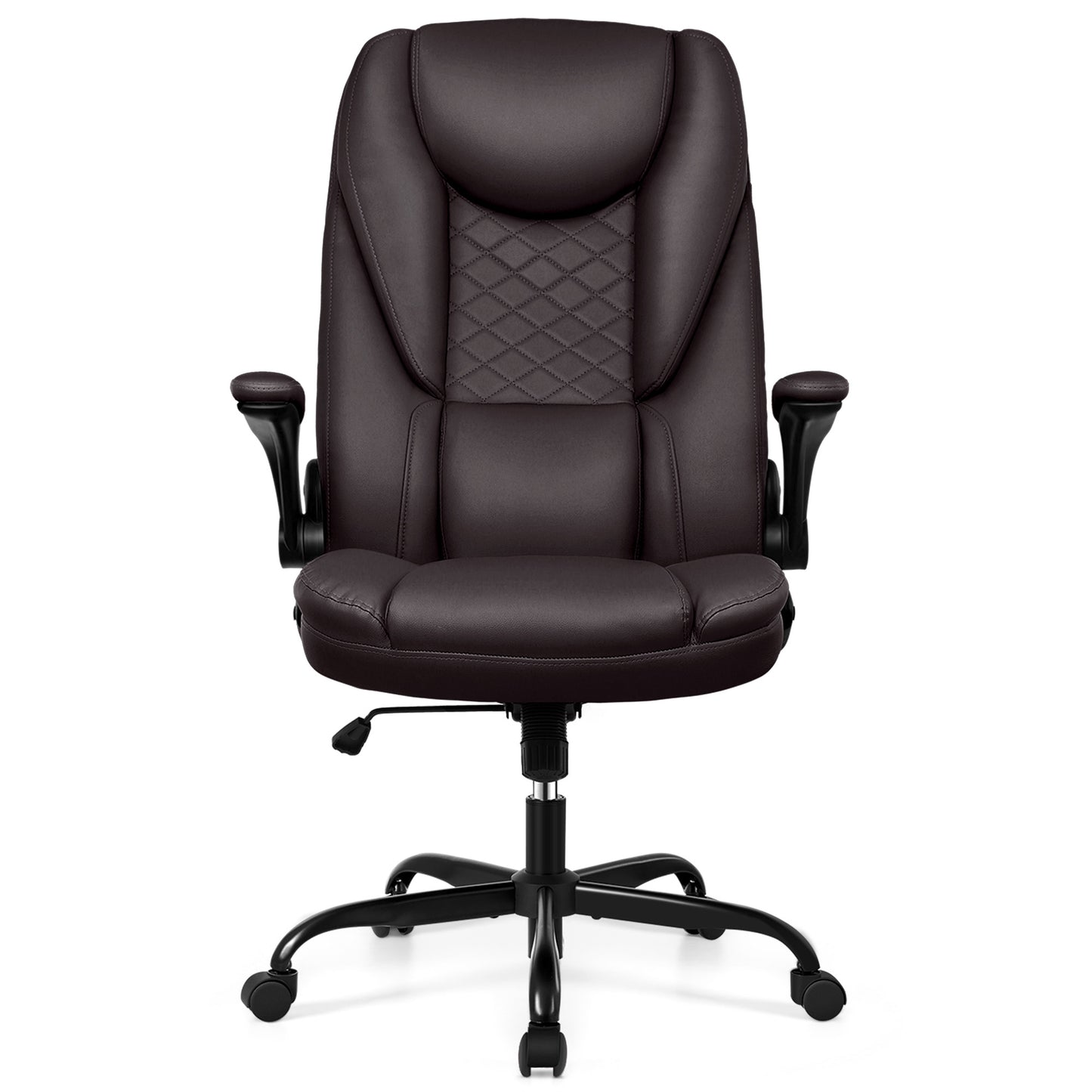 CoolHut Executive Leather Chair Home Office Desk Chairs, Ergonomic Computer Desk Chair with Adjustable Flip-Up Arms