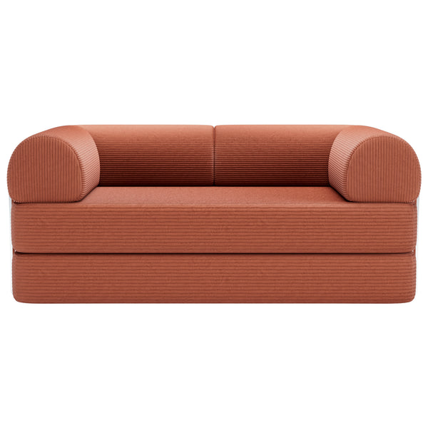 AZMFUN 63 Inch Plush Corduroy Floor Sofa Bed, Combinable Sofa Bed for Living Room