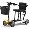 COOLHUT Ultra Lightweight 4 Wheel Mobility Scooter for Seniors (only 50lbs), 25+ Miles Travel Dual Battery Mobility Scooters, Aluminum Electric Folding Wheelchair Device
