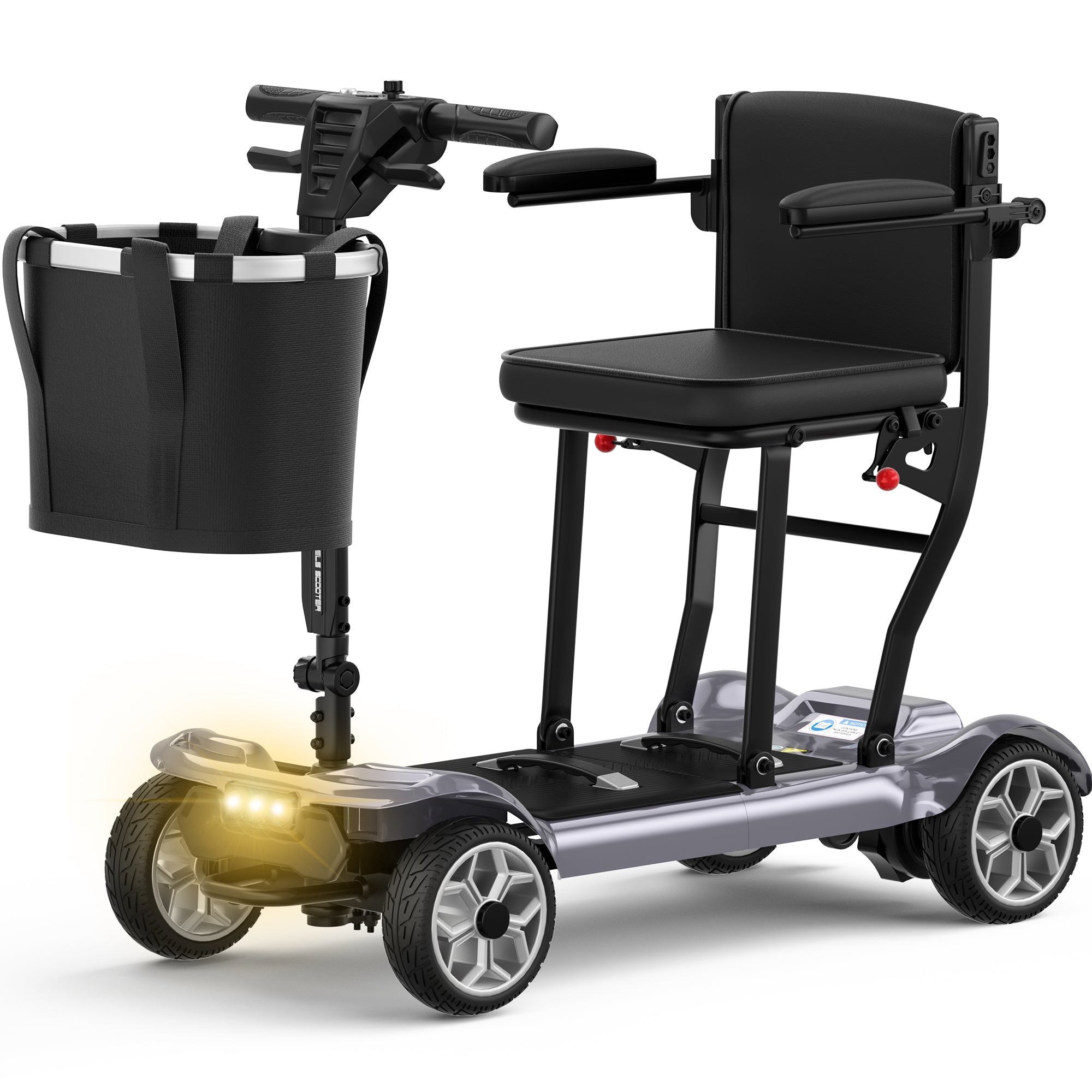 COOLHUT Ultra Lightweight 4 Wheel Mobility Scooter for Seniors (only 50lbs), 25+ Miles Travel Dual Battery Mobility Scooters, Aluminum Electric Folding Wheelchair Device