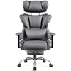 COOLHUT Big and Tall PU Leather Office Chair with Adjustable Headrest & Footrest, Executive Computer Desk Chair with 3D Adjustable Padded Armrest, Ergonomic Office Chair with Lumbar Support