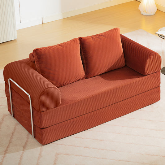COOLHUT Combination Sofa, High Rebound Density Sponge Sofa Couch with Two Big Pillows, Six Forms Floor Sofa Couch Three Seats Sofa Bed for Living Room, Bedroom