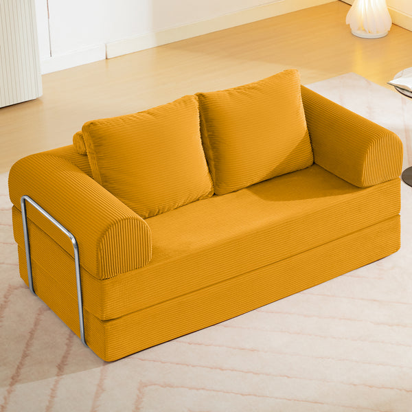 COOLHUT Combination Sofa, High Rebound Density Sponge Sofa Couch with Two Big Pillows, Six Forms Floor Sofa Couch Three Seats Sofa Bed for Living Room, Bedroom