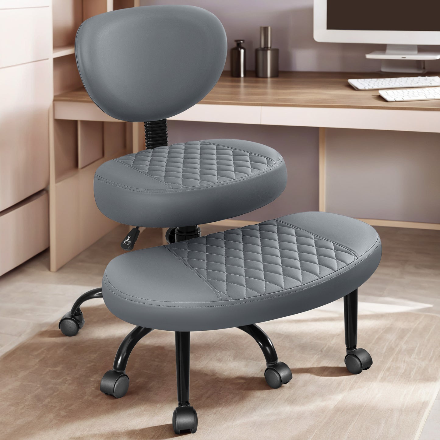 COOLHUT Cross Legged Office Chair, Meditation Chair with Lumbar Support, ADHD Desk Chair for Adults