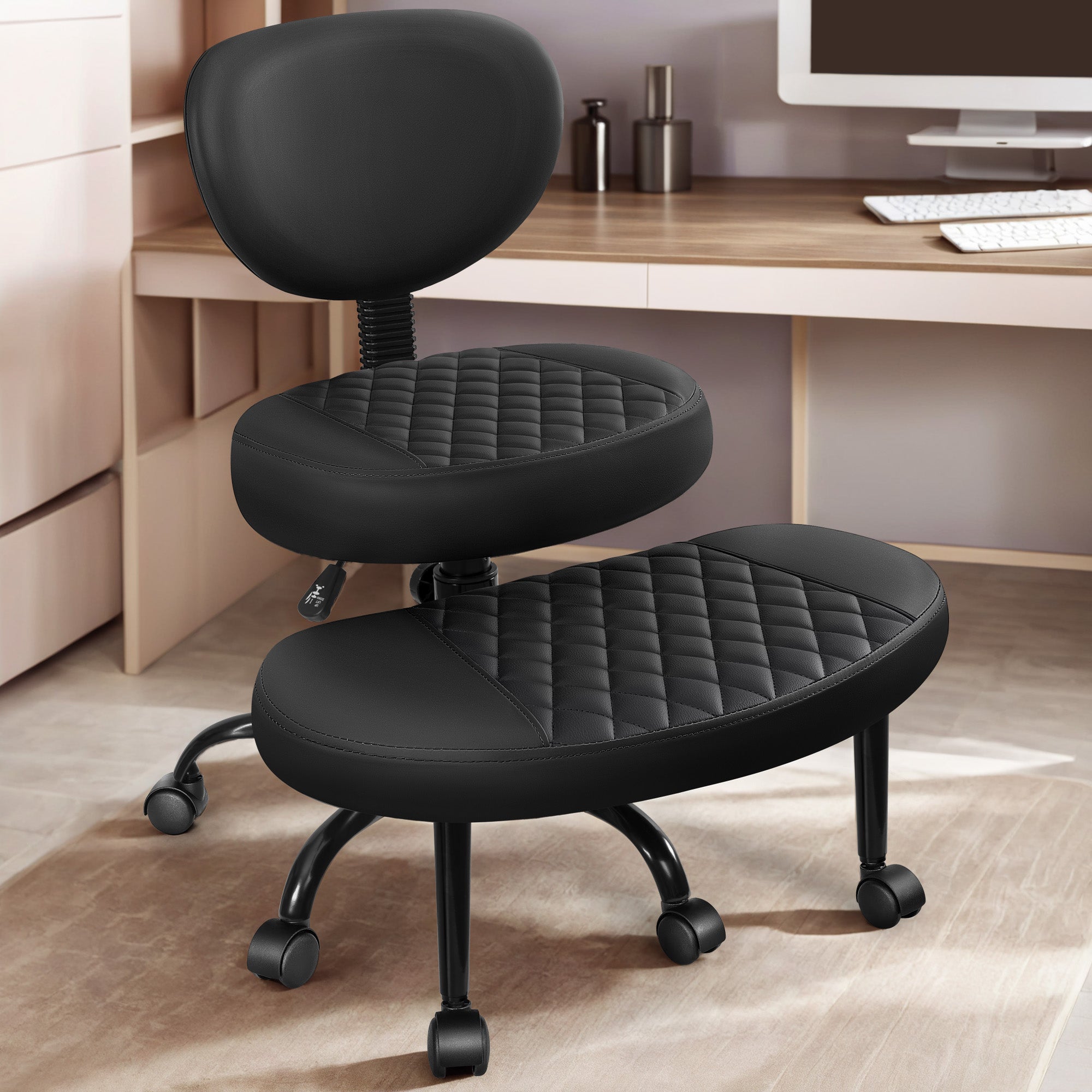 COOLHUT Cross Legged Office Chair, Meditation Chair with Lumbar Support, ADHD Desk Chair for Adults
