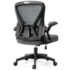 COOLHUT Office Desk Chair, 400LBS Ergonomic Mesh Rolling Work Swivel Task Chairs with Wheels, Comfortable Lumbar Support, Comfy Flip-up Arms for Home, Bedroom, Study, Student