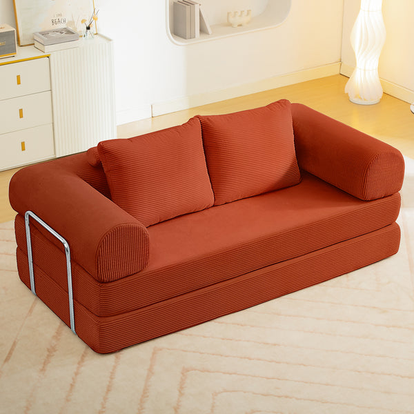 COOLHUT Combination Sofa, High Rebound Density Sponge Sofa Couch with Two Big Pillows, Six Forms Floor Sofa Couch Three Seats Sofa Bed for Living Room, Bedroom