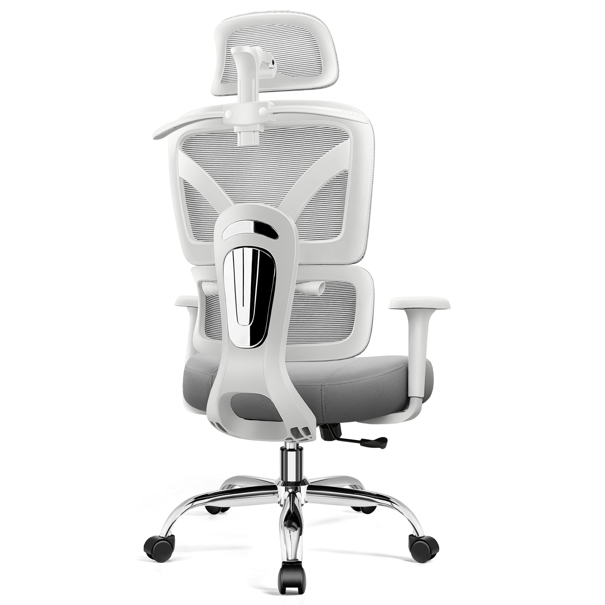 COOLHUT Ergonomic Mesh Office Chair with Footrest, Big and Tall Computer Desk Chair with Adjustable Lumbar Support, Headrest and Armrest, High Back Home Office Chair for Workspace