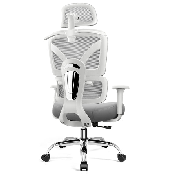 COOLHUT Ergonomic Mesh Office Chair with Footrest, Big and Tall Computer Desk Chair with Adjustable Lumbar Support, Headrest and Armrest, High Back Home Office Chair for Workspace