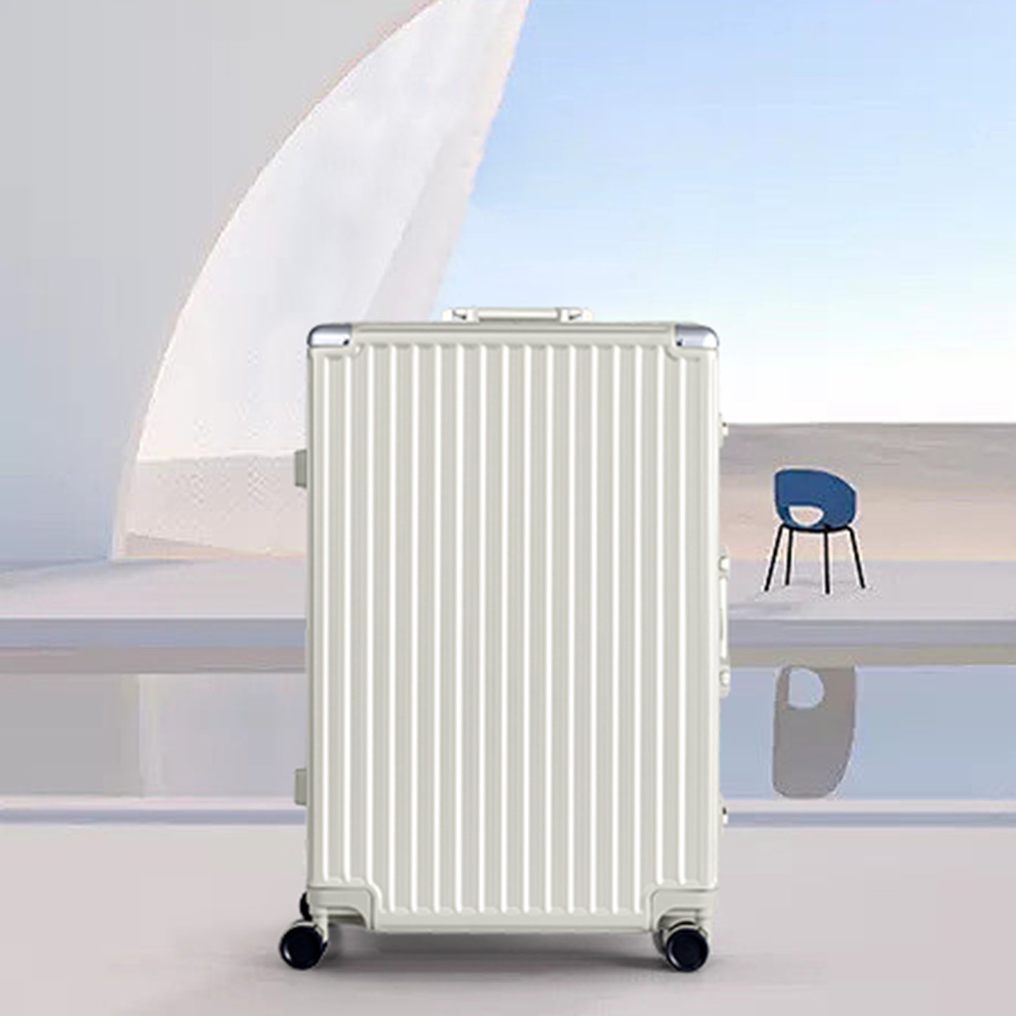 AZMFUN Carry On Luggage, Aluminium Frame, PC ABS Hard Shell, Suitcases with Wheels, TSA Lock, No Zipper, 20in