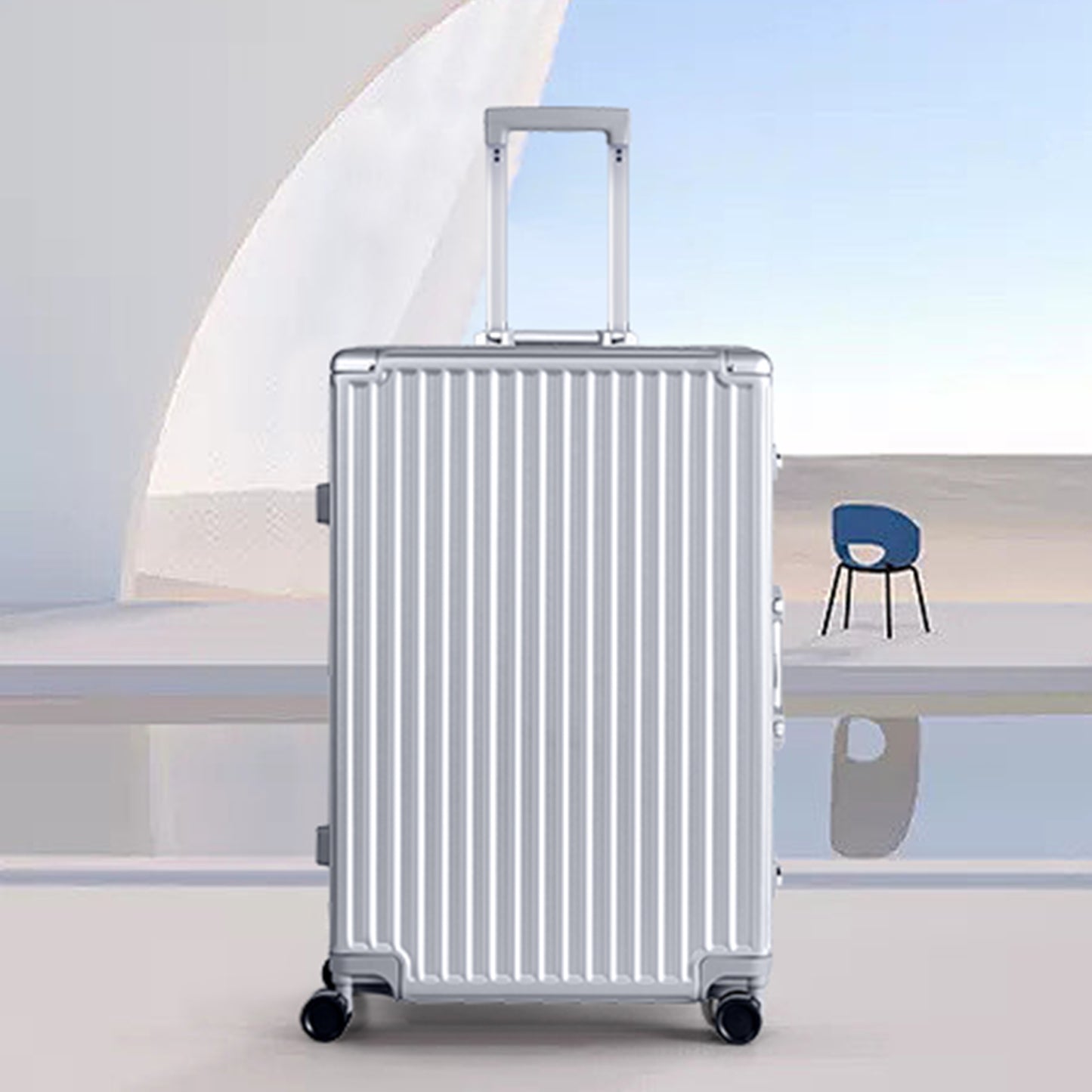 AZMFUN Carry On Luggage, Aluminium Frame, PC ABS Hard Shell, Suitcases with Wheels, TSA Lock, No Zipper, 20in