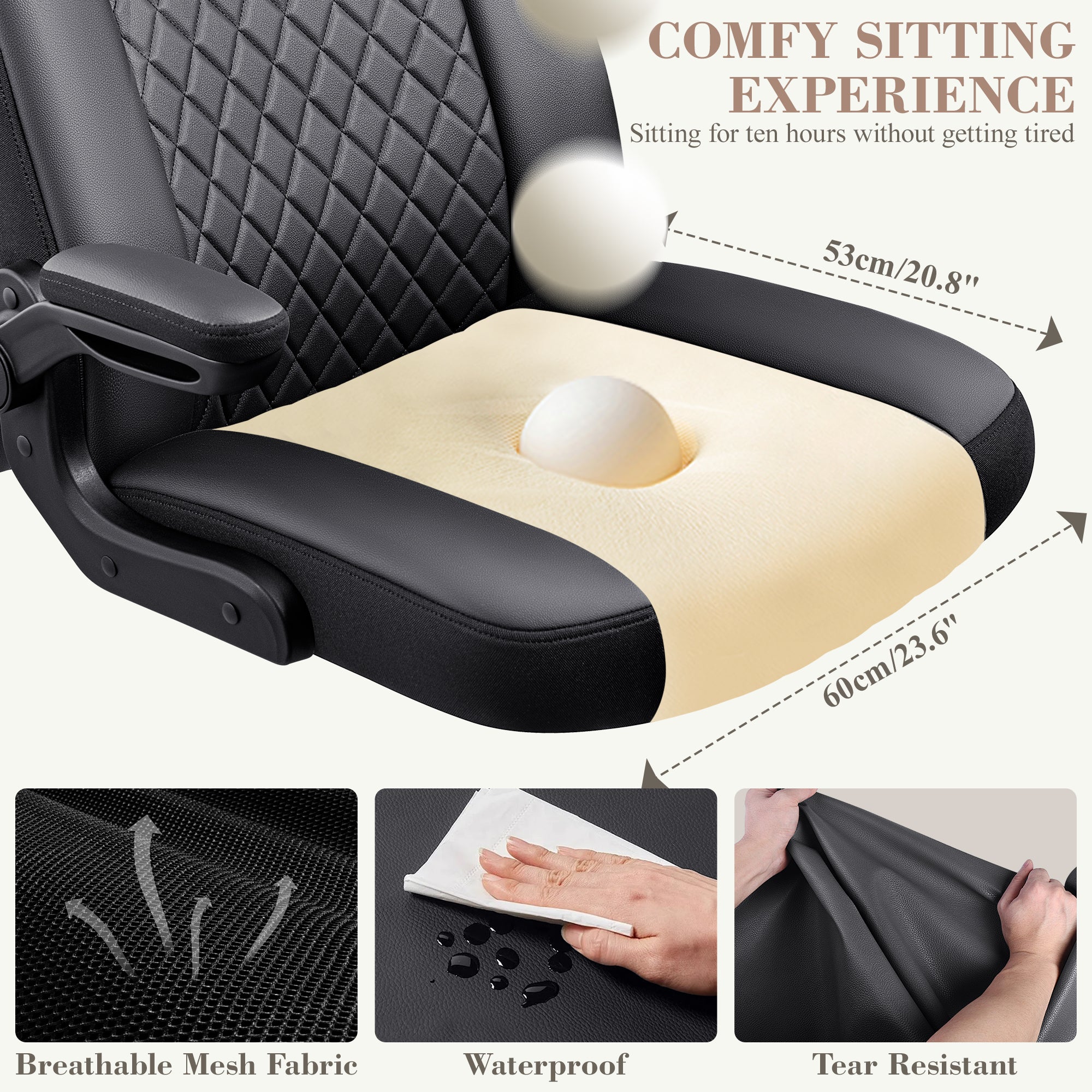 Makeup chair with crossed legs