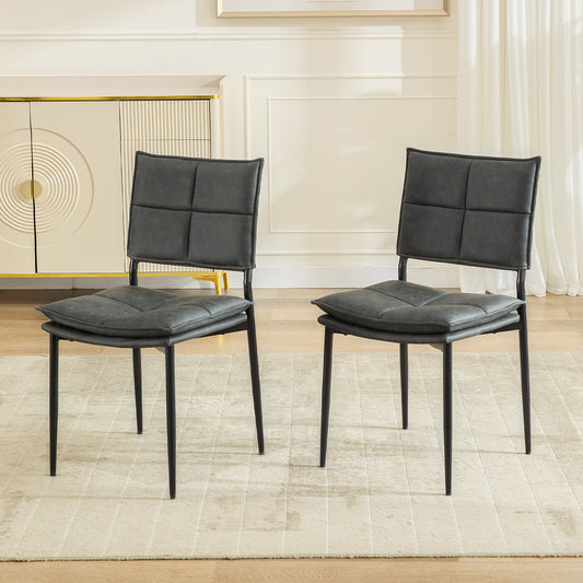 COOLHUT Dining Chair Set of 2, Upholstered Side Chairs wiht Sofa Cushion for Family Dining Room or Restaurant Suede,