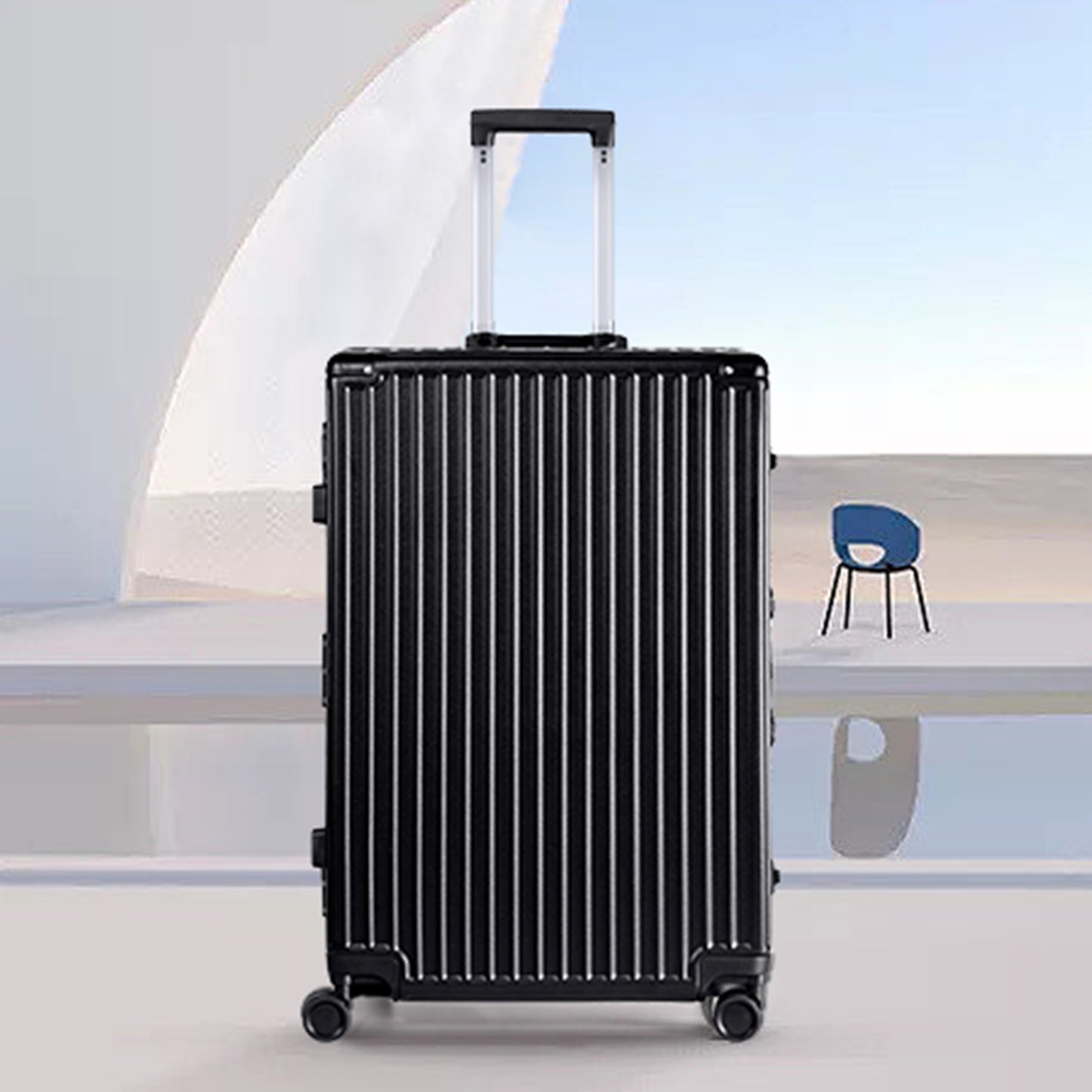 AZMFUN Carry On Luggage, Aluminium Frame, PC ABS Hard Shell, Suitcases with Wheels, TSA Lock, No Zipper, 20in