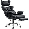 COOLHUT Big and Tall PU Leather Office Chair with Adjustable Headrest & Footrest, Executive Computer Desk Chair with 3D Adjustable Padded Armrest, Ergonomic Office Chair with Lumbar Support
