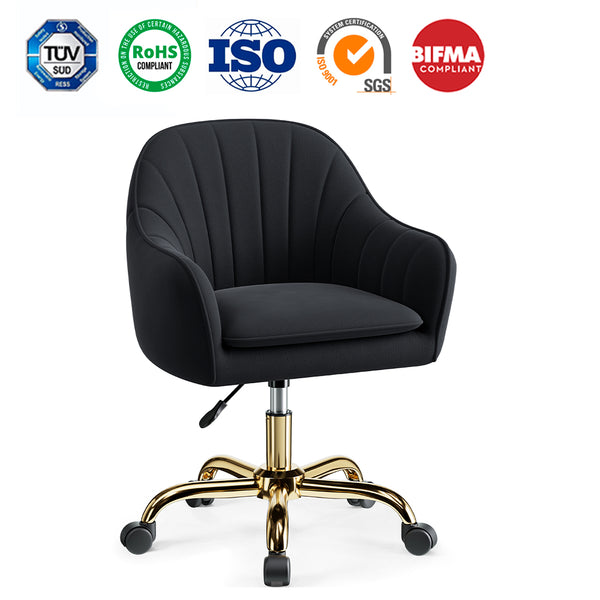 Modern Vanity Chair with Adjustable Height and Comfy Back Support