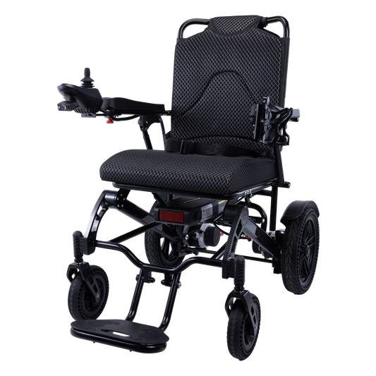 COOLHUT Foldable Electric Wheelchair 25+ Miles Travel Range, Folding Electric Wheelchair(350lbs), Motorized Wheelchair with Safety Features(500W), Lithium Battery, Ideal for Seniors & Travel, Black