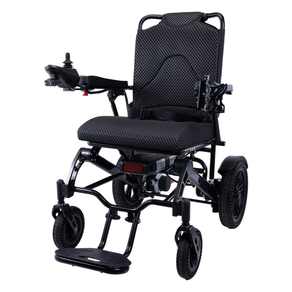 COOLHUT Foldable Electric Wheelchair 25+ Miles Travel Range, Folding Electric Wheelchair(350lbs), Motorized Wheelchair with Safety Features(500W), Lithium Battery, Ideal for Seniors & Travel, Black