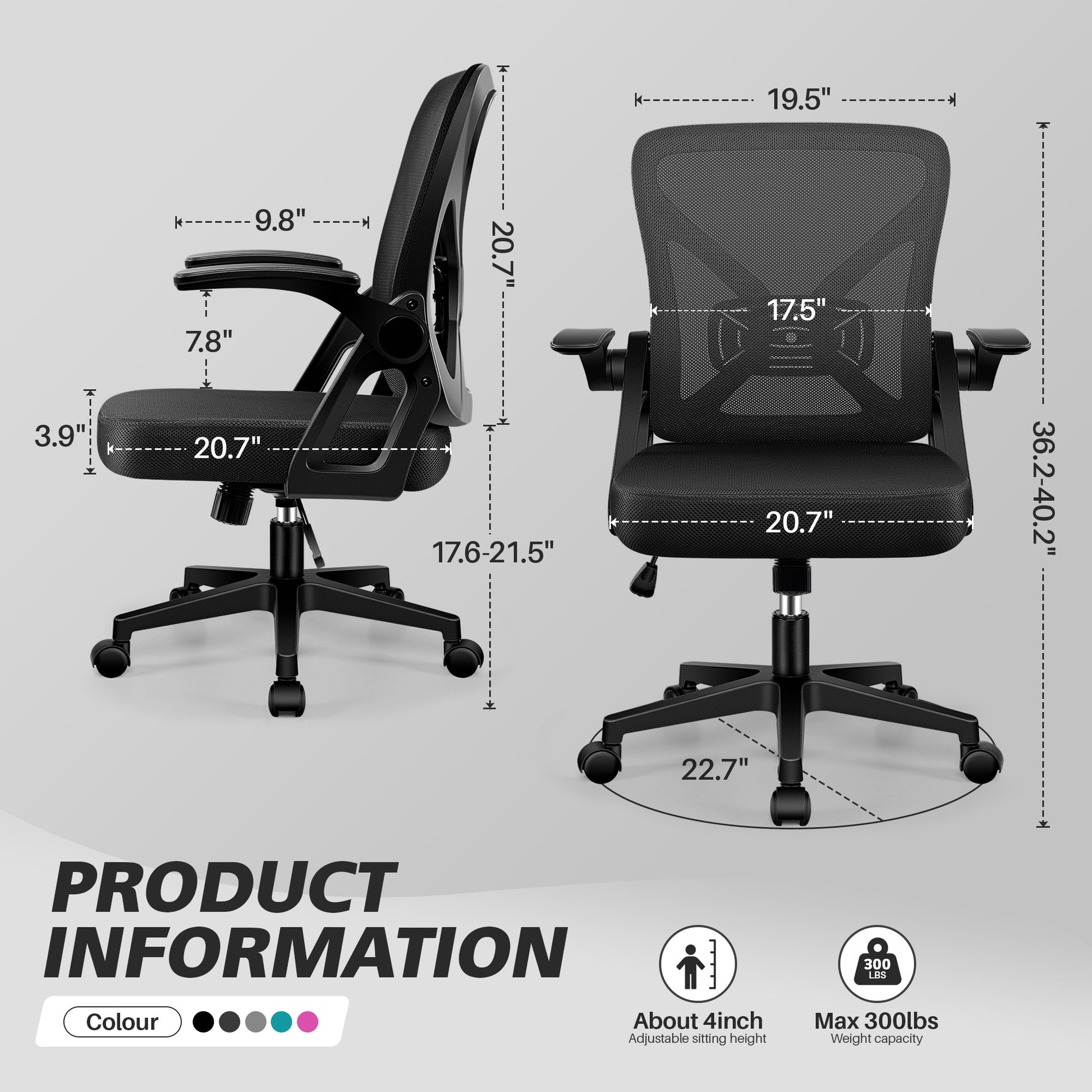COOLHUT Wide Seat  Office Chair 24-4