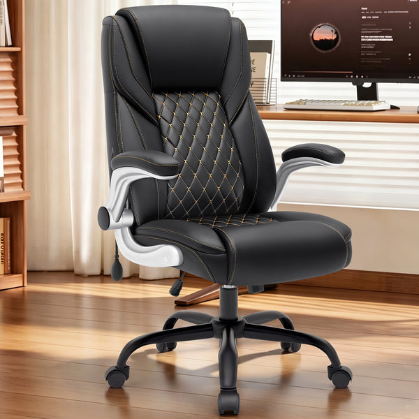 COOLHUT Office Executive Chair High Back Adjustable Managerial Home Desk Chair, Office Computer Chair with Lumber Support, Swivel PU Leather Chair for Home Office