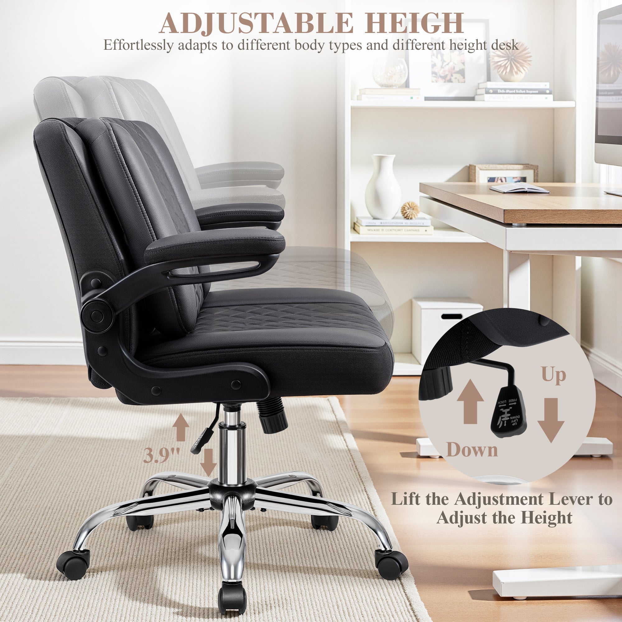 Makeup chair with crossed legs