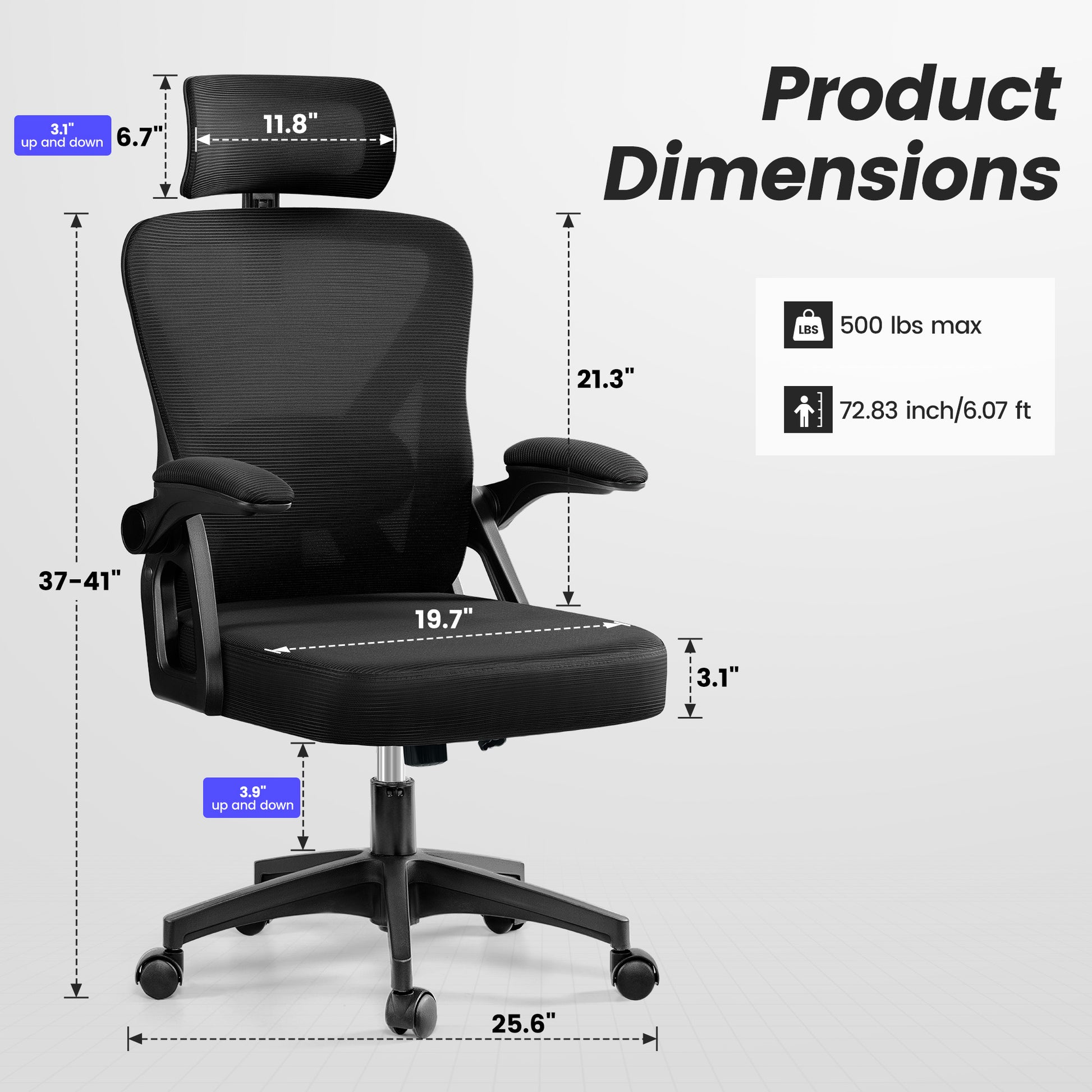 COOLHUT 3D High-back Ergonomic Office Chair 24-3