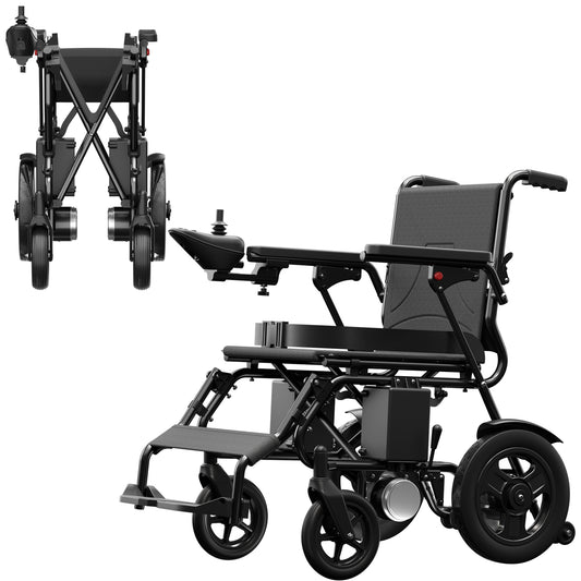 AZMFUN Elderly Friendly Folding Power Wheelchair, Long Mile Range, Portable Power Wheelchair with Joystick