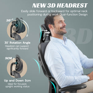 COOLHUT 3D Armrest Ergonomic Office Chair 968-J
