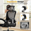 Drafting Chair, Tall Office Chair for Standing Desk, Ergonomic High Back with Headrest, Lumbar Support, Foot Ring and Flip-up Armrests, Black