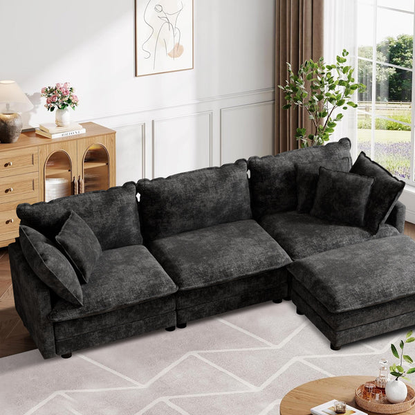 CoolHut Modular Sectional Sofa Couch, Comfy 3 Seats Sofa Sectional Couch for Living Room