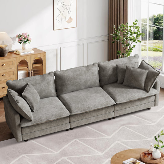 CoolHut Modular Sectional Sofa Couch, Comfy 3 Seats Sofa Sectional Couch for Living Room
