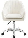 COOLHUT Office Desk Chair with Padded, Velvet Vanity Chair with Back and Wheels, Comfy Home Office Chiar with Gold Legs, Height Adjustable, Rolling Chair for Vanity Room, Makeup Room, Bedroom