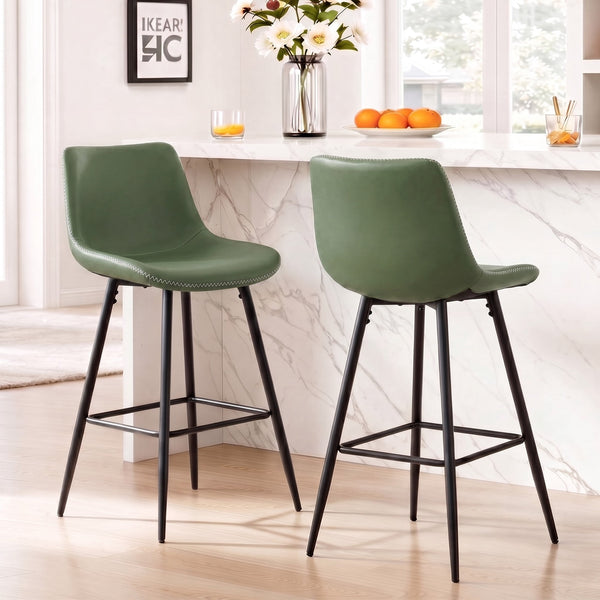 COOLHUT 24 Inch Dining Chairs Set of 2, Modern Kitchen & Dining Room Chairs, Upholstered Faux Leather Dining Chair, Armless Dinner Side Chairs with Sturdy Metal Legs