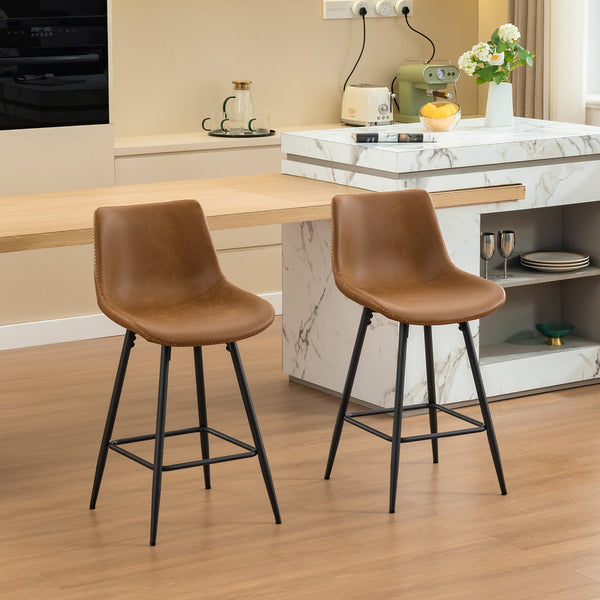 COOLHUT 24 Inch Dining Chairs Set of 2, Modern Kitchen & Dining Room Chairs, Upholstered Faux Leather Dining Chair, Armless Dinner Side Chairs with Sturdy Metal Legs